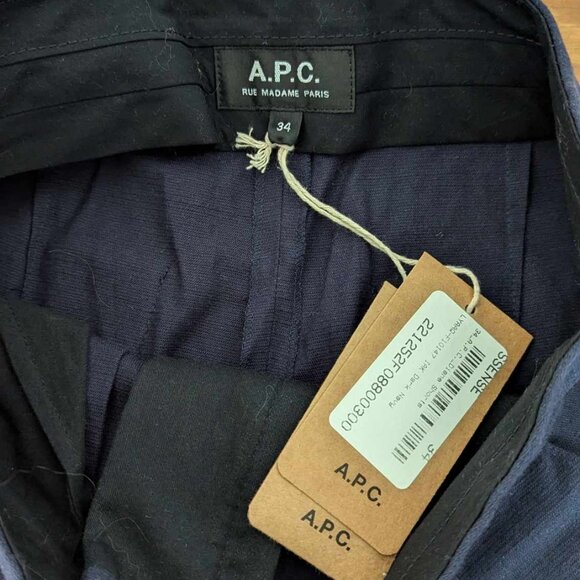 NWT A.P.C. Navy Diane Shorts - High Waisted Pleated Shorts - Picture 4 of 6